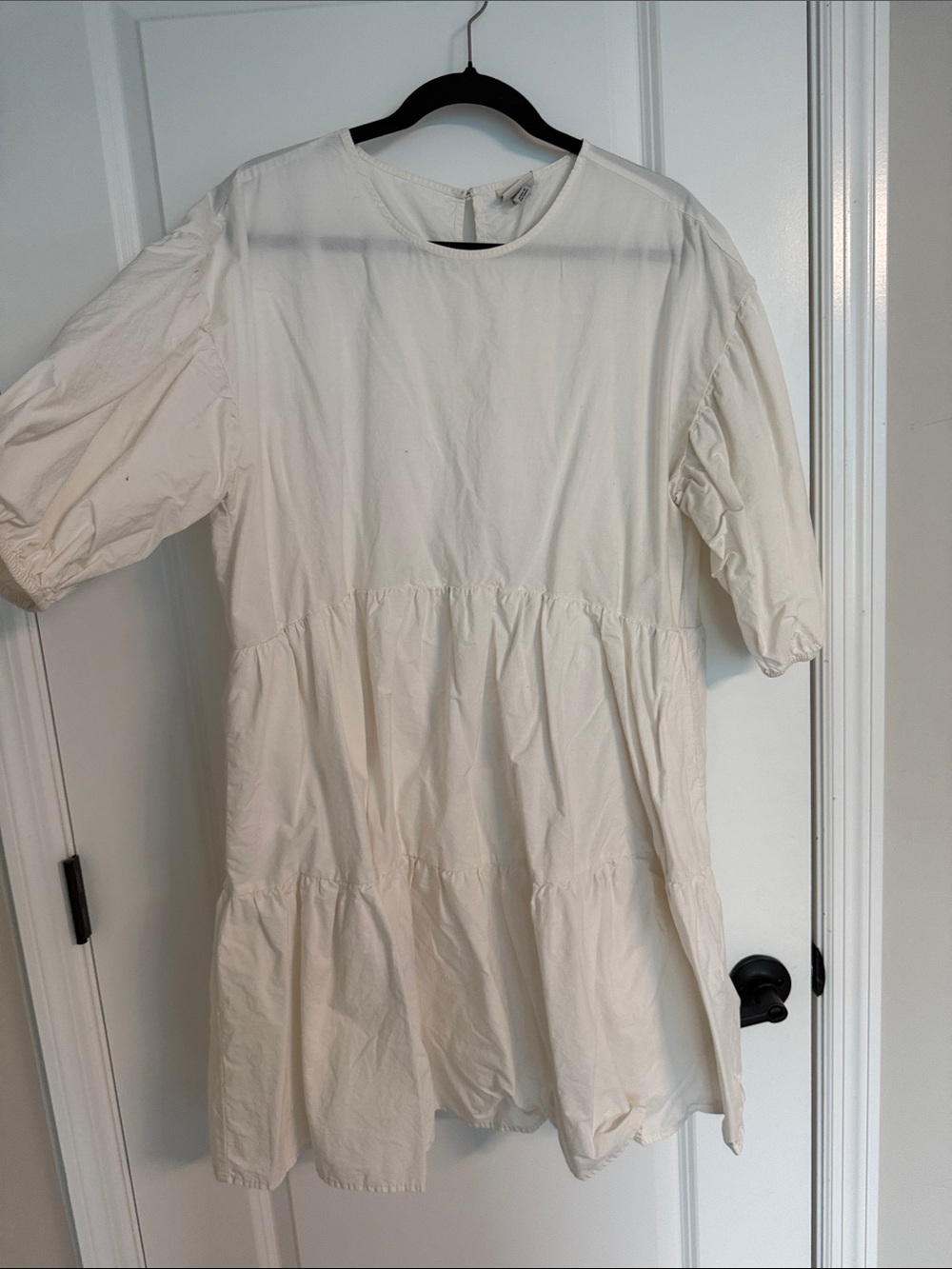 Women’s Cream Tiered Cotton Dress
